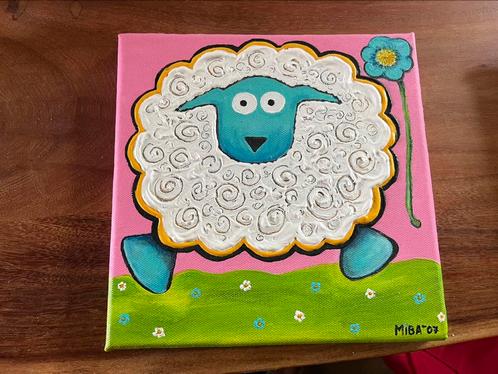 Canvas schilderijtje Schaap, Huis en Inrichting, Woonaccessoires | Schilderijen, Tekeningen en Foto's, Zo goed als nieuw, Minder dan 50 cm
