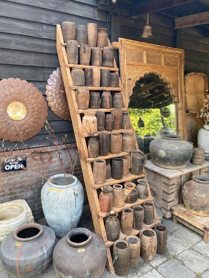 Oude Nepalese potten - kruiken. Hoffs stijl!, Huis en Inrichting, Woonaccessoires | Vazen, Gebruikt, Overige kleuren, Minder dan 50 cm