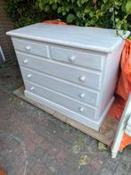 Houten Commode - Wit Geschilderd, Huis en Inrichting, Kasten | Ladekasten, Ophalen, Gebruikt, 100 tot 150 cm, 5 laden of meer