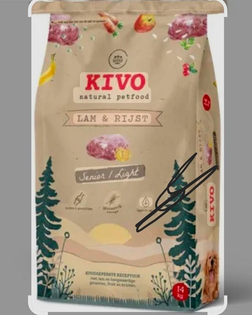 Kivo brokken lam en rijst voor senior hond 12kg., Ophalen, Hond