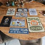 8  metalen deco borden  alles in 1 koop., Huis en Inrichting, Woonaccessoires | Tekstborden en Spreuken, Ophalen of Verzenden