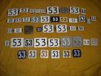 oud emaille huisnummer 53 ook 54 55 56 57 58 59 60 61 62 63, Ophalen of Verzenden