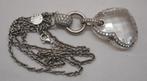Zilveren lange Ti Sento ketting met hanger hart nr.1728, Ophalen of Verzenden, Zo goed als nieuw, Zilver, Zilver