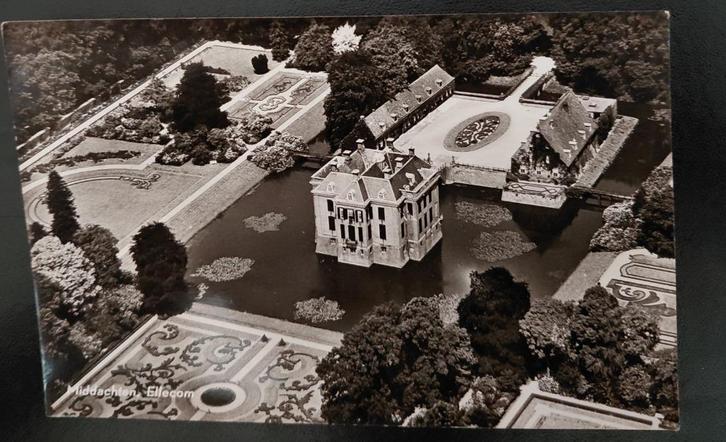Luchtfoto KLM, Kasteel Middachten, Ellecom, gelopen,, Verzamelen, Ansichtkaarten | Nederland, Gelopen, Gelderland, 1940 tot 1960