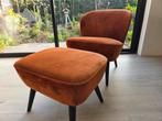 Woood fauteuil met hocker, Ophalen, Zo goed als nieuw, Minder dan 75 cm, 50 tot 75 cm