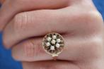 Vintage Gouden Ring Met Parels, Ophalen of Verzenden, Dame, Goud, Kleiner dan 17