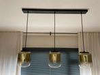 Design hanglamp zwart met goud glas 3-lichts - Bliss, Huis en Inrichting, Lampen | Hanglampen, Ophalen of Verzenden, Zo goed als nieuw