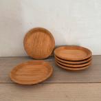 6 houten onderzetters bruin hout, Ophalen of Verzenden, Zo goed als nieuw, Glas of Kopje