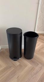 Prullenbak zwart, Huis en Inrichting, Woonaccessoires | Prullenbakken, 40 liter of meer, Ophalen, Gebruikt, 50 tot 75 cm