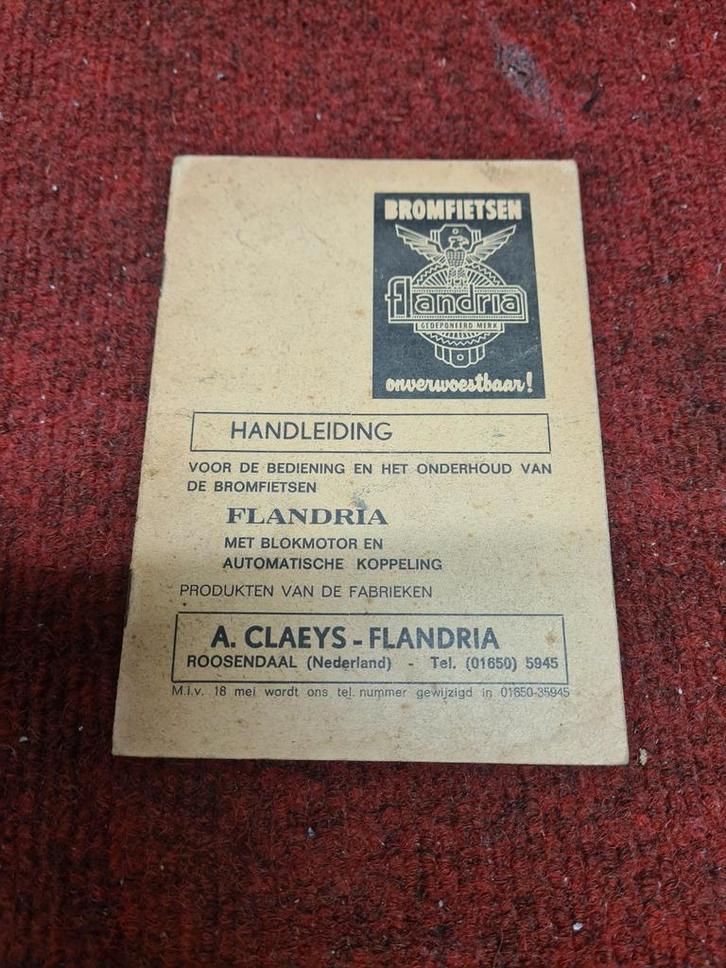 Flandria Bromfiets Handleiding - Vintage, Fietsen en Brommers, Handleidingen en Instructieboekjes, Verzenden