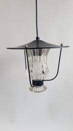 Vintage hanglamp glas kristal in metalen houder. S41, Tweedehands verkoop, Tweedehands verkoop, Gebruikt, Ophalen of Verzenden