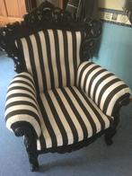 Barok Fauteuil Zwart-Wit Gestreept, Gebruikt, Minder dan 75 cm, Ophalen of Verzenden, 50 tot 75 cm