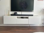 Zwevend TV meubel - Glanzend wit - 180cm, Kunststof, 150 tot 200 cm, Ophalen of Verzenden, Zo goed als nieuw