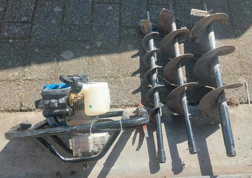 Benzine grondboor Scheppach 51,7 cc met 3 boren., Doe-het-zelf en Verbouw, Gereedschap | Boormachines, Gebruikt, Boormachine, 600 watt of meer