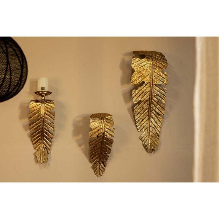 PTMD Asis Wandlamp Blad 41 x 16,5 x 10,5 cm Ijzer Goud Nieuw, Huis en Inrichting, Lampen | Wandlampen, Nieuw, Metaal, Ophalen of Verzenden