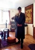 Lange militaire jas. Maat 53/54/X met LUCHTMACHT epauletten, Ophalen of Verzenden, Luchtmacht, Nederland, Kleding of Schoenen