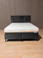 Boxspring met M line matrassen 160x200, Gebruikt, Zwart, Tweepersoons, Ophalen of Verzenden