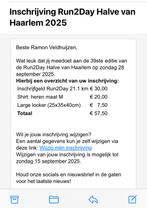 Ticket Halve van Haarlem (shirt/locker), Tickets en Kaartjes, Eén persoon, Oktober