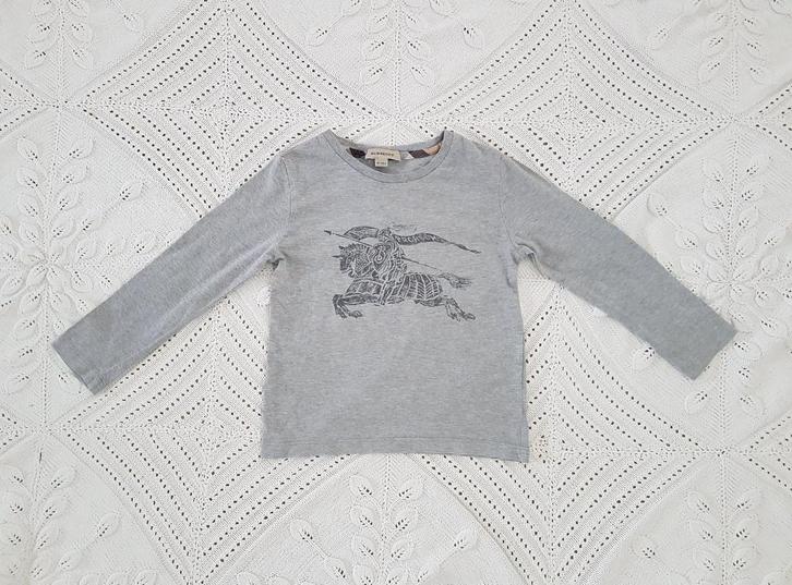 Burberry longsleeve grijs 110, Kinderen en Baby's, Kinderkleding | Maat 110, Zo goed als nieuw, Jongen, Shirt of Longsleeve, Verzenden
