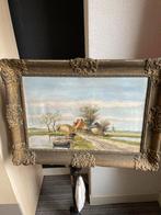 Schilderij: Hollands Landschap met Molen, Antiek en Kunst, Kunst | Schilderijen | Klassiek, Ophalen of Verzenden