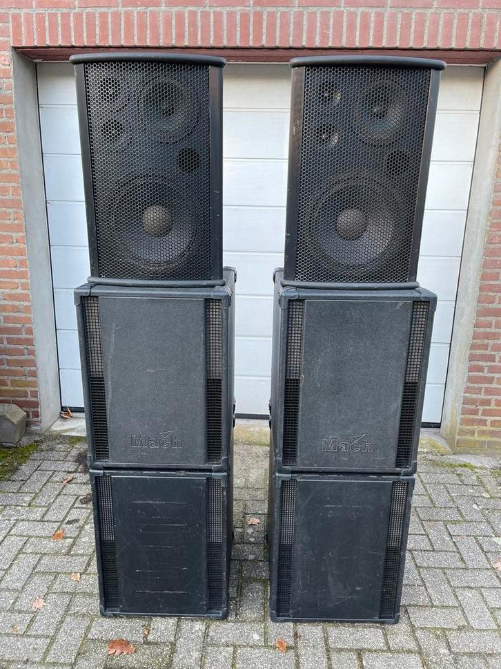 MACH audio set 4x 15” sub en 12” top., Audio, Tv en Foto, Luidsprekers, Subwoofer, 120 watt of meer, Overige merken, Ophalen