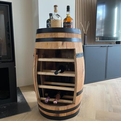 Wijnrek “Sauvignon Blanc” – Handgemaakt uit Kastanjehouten W, Huis en Inrichting, Woonaccessoires | Wijnrekken, Nieuw, 75 cm of meer