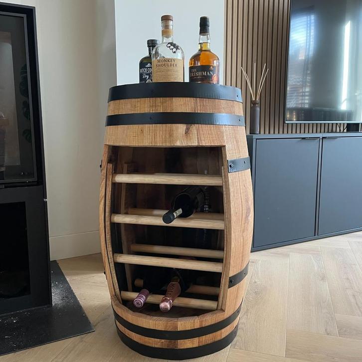 Wijnrek “Sauvignon Blanc” – Handgemaakt uit Kastanjehouten W, Huis en Inrichting, Woonaccessoires | Wijnrekken, Nieuw, 75 cm of meer