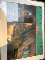 Kuifje poster ingelijst, Ophalen of Verzenden, Gebruikt, Reclamebord