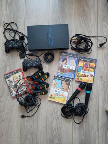 PlayStation 2 met 2 controllers buzz singstar en memorycard beschikbaar voor biedingen