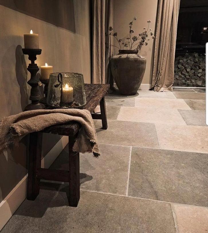 BOERDERIJ VLOEREN BOURGONDISCHE DALLEN TEGELS! CASTLE STONE, Huis en Inrichting, Stoffering | Vloerbedekking, Nieuw, 75 m² of meer