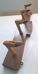 Eiken houten kapstok ree poten taxidermie hertenpootjes, Wandkapstok, Gebruikt, Verzenden, Minder dan 100 cm
