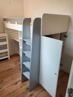 Hoogslaper met bureau en kast, Huis en Inrichting, Slaapkamer | Stapelbedden en Hoogslapers, Ophalen, Gebruikt, Eenpersoons, Minder dan 160 cm