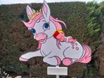 Geboortebord o.a. roze paardje met kroon en baby., Ophalen, Nieuw, Geboortebord