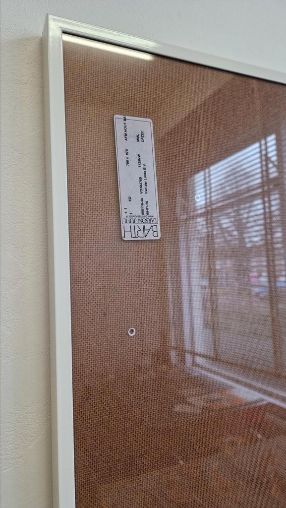 Witte aluminium Barth lijst 70x97cm, Doe-het-zelf en Verbouw, Glas en Ramen, Zo goed als nieuw, Glasplaat, 80 tot 120 cm, Minder dan 80 cm