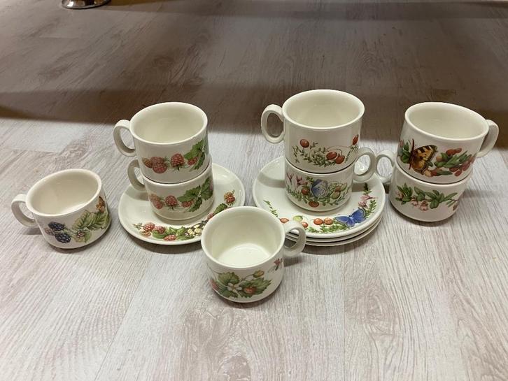 Marjolein Bastin Wedgwood koffie kopjes en schotels., Huis en Inrichting, Keuken | Servies, Zo goed als nieuw, Kop(pen) en/of Schotel(s)