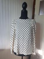 Mango witte polkadot stippen top vleermuis mouwen xs 34 36, Mango, Verzenden, Wit, Zo goed als nieuw