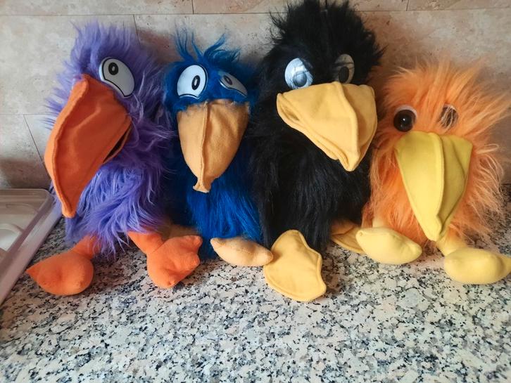 Vintage Handpoppen kraai met en zo der geluid, Verzamelen, Poppetjes en Figuurtjes, Ophalen of Verzenden