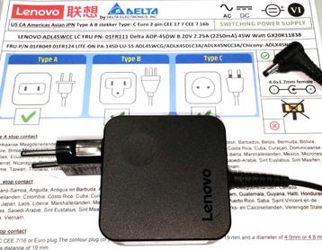 Lenovo ADP-45DW B ADL45WCC 20V 2.25A 45W Adapter 4.0x1.7mm beschikbaar voor biedingen
