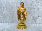 Cadeau Kado Staande polystone boeddha goud kleurig beeld, Ophalen of Verzenden, Nieuw