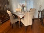 Tafel met 4 Lederen Stoelen - Zo Goed Als Nieuw, Huis en Inrichting, Tafels | Eettafels, Ophalen, 100 tot 150 cm, Zo goed als nieuw