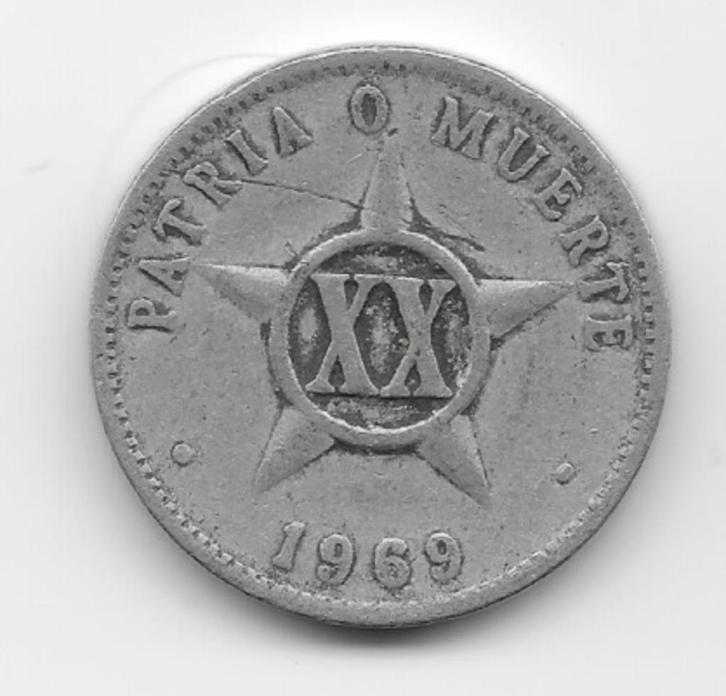 Cuba 20 centavos 1969 KM# 35.1 (1), Postzegels en Munten, Munten | Amerika, Losse munt, Midden-Amerika, Verzenden