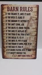 Leuke wanddecoratie 'Barn Rules' nieuw, Ophalen of Verzenden, Nieuw