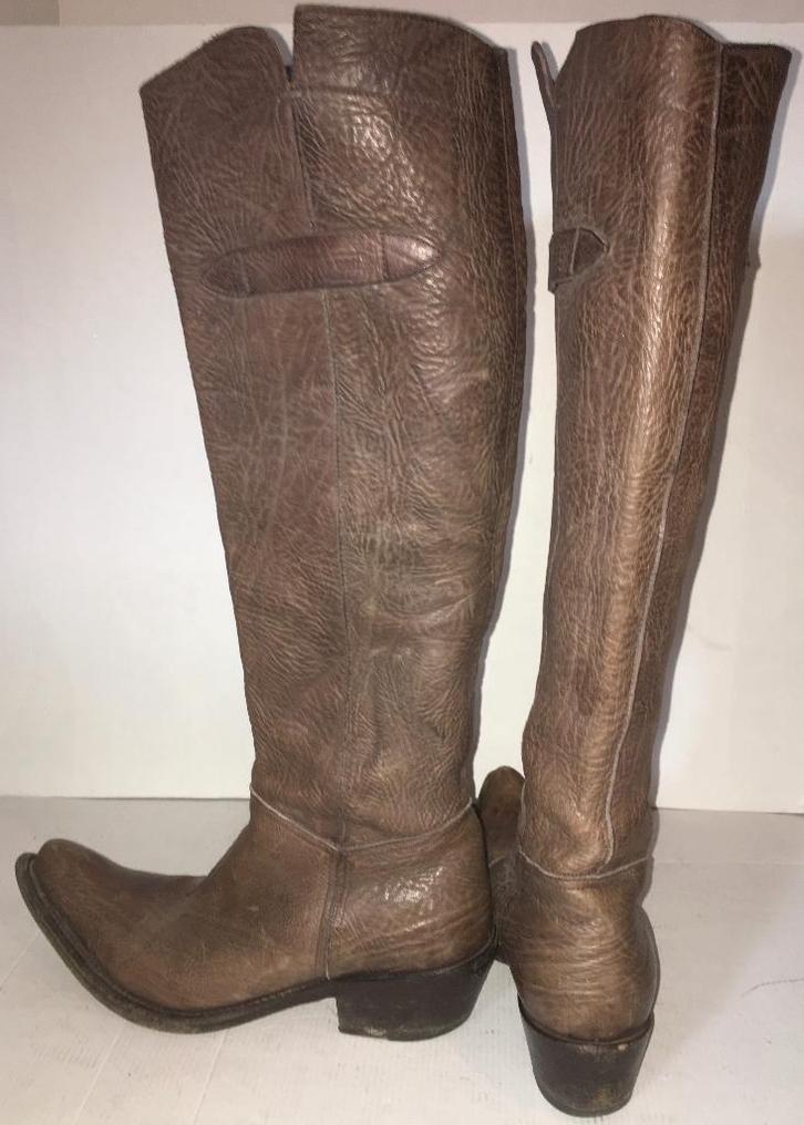 GIANNI BARBATO Stoere bruine geheel leren COWBOY laarzen 37, Kleding | Dames, Schoenen, Zo goed als nieuw, Hoge laarzen, Bruin