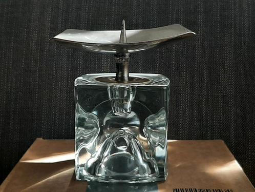 vintage kubus kandelaar kristal chrome peill putzler Jurnikl, Antiek en Kunst, Antiek | Glas en Kristal, Ophalen of Verzenden