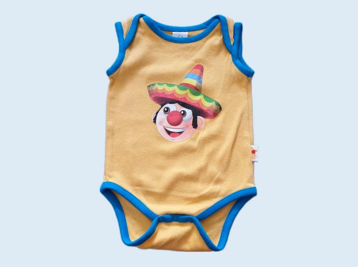 EFTELING gele romper met opdruk maat 62/68 ~ TH3015, Kinderen en Baby's, Babykleding | Maat 62, Zo goed als nieuw, Jongetje, Nacht- of Onderkleding
