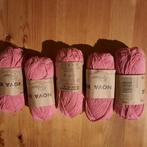 5x Bolletjes Roze Katoen/Polyester Garen - Wibra Recycle, Ophalen of Verzenden, Nieuw, Breien of Haken, Wol of Garen