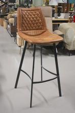 Eetkamerstoelen & barstoelen Felix cognac grijs kunstleer, Huis en Inrichting, Stoelen, Ophalen, Gebruikt, Metaal, Grijs