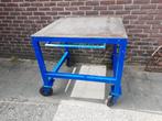 Zware verrijdbare metalen lastafel werktafel werkbank, Ophalen, Gebruikt, 70 tot 120 cm