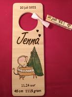 handgegraveerd kraam geboorte cadeau PYROGRAFIE creamar, Kinderen en Baby's, Kraamcadeaus en Geboorteborden, Ophalen of Verzenden