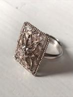Ring filigrain zilver verstelbaar vintage filigrain, Gebruikt, Ophalen of Verzenden, 17 tot 18, Dame